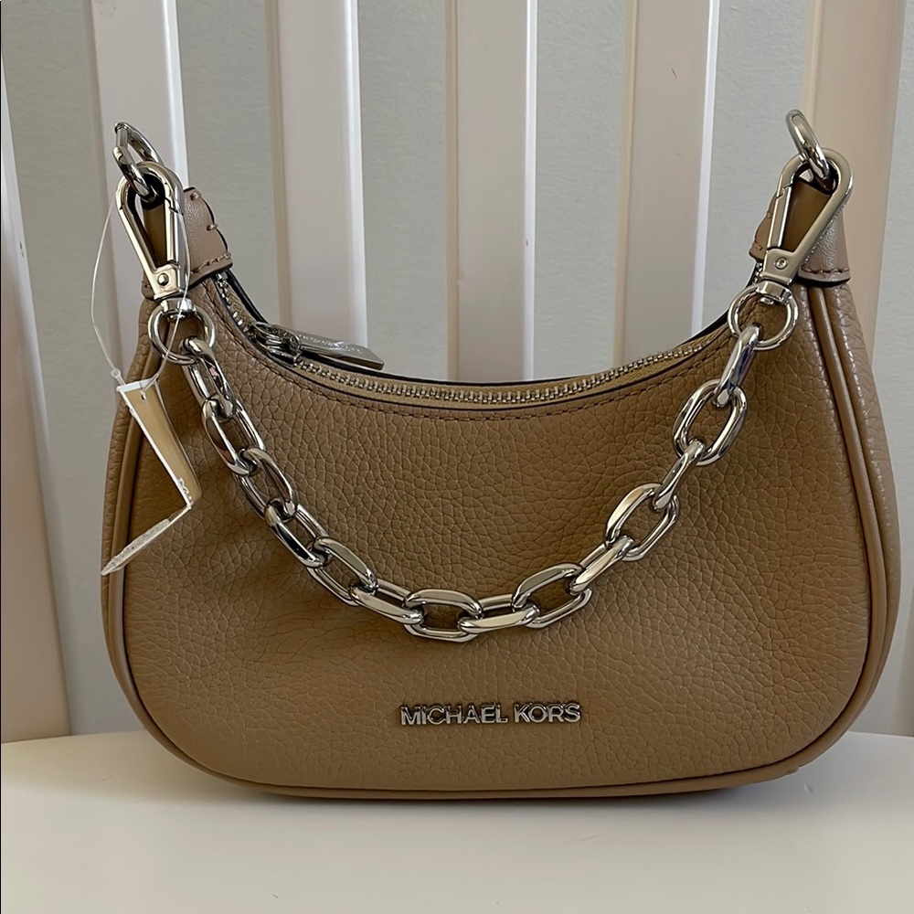 Michael Kors Tan Leather Cora Mini Zip
